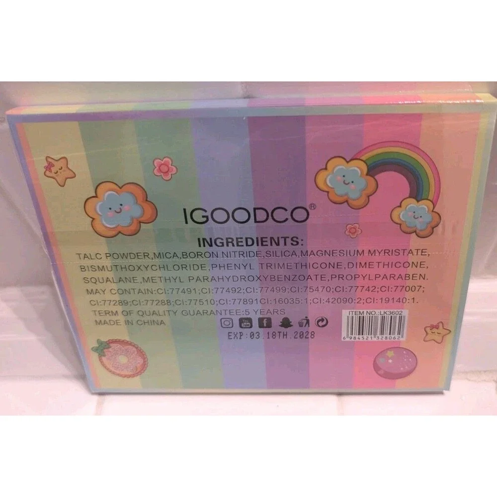 IGOODCO Ice Cream 24 in 1 Eyeshadow Palette Colorful Rainbow Pastel New
